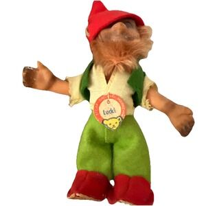 Vintage Steiff Troll Lucki 5" High Knome Troll Germany Collectible RARE Original